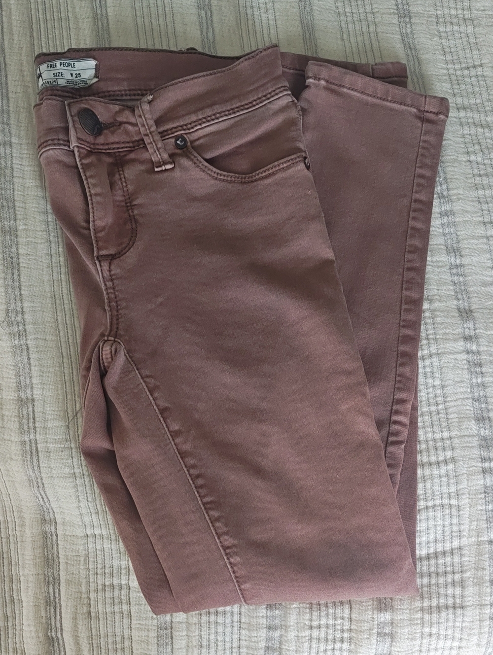 Free People Rose Blush Skinny Jeans